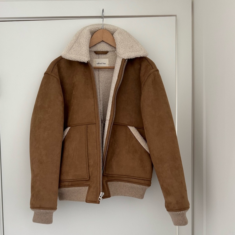 Aritzia Shearling and suede bomber jacket